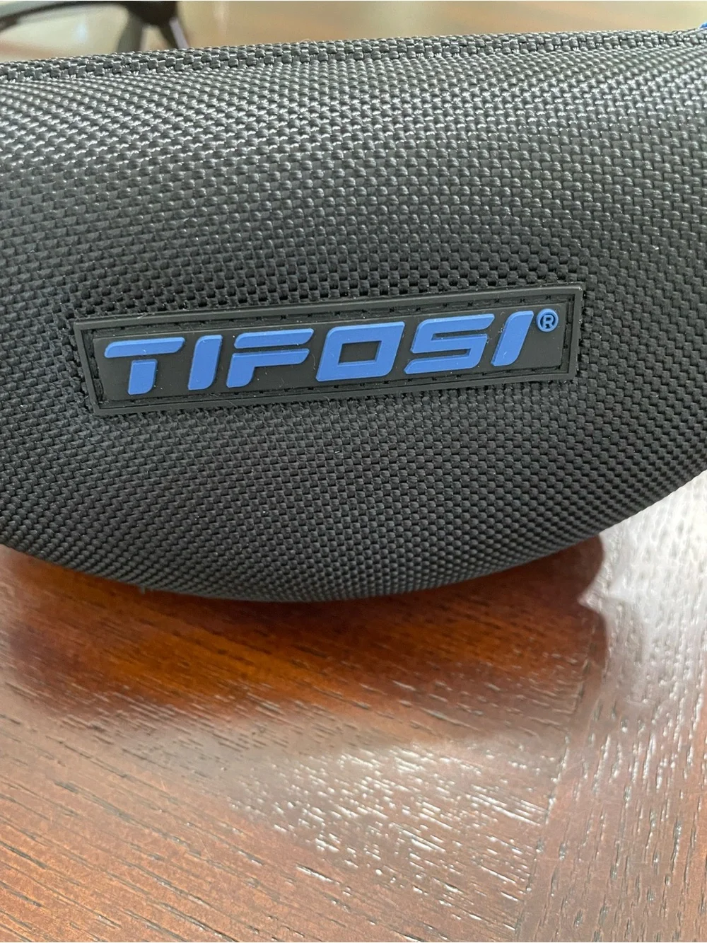 Tifosi Veloce Black Semi-Rimless sport  Eyewear with black and blue hard case
